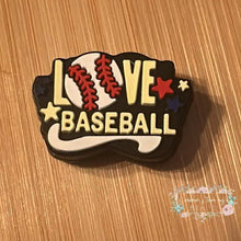 Load image into Gallery viewer, Love Baseball Silicone Focal Bead Focal Beads
