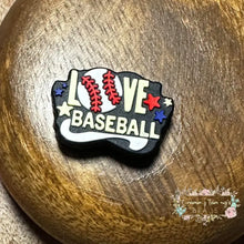 Load image into Gallery viewer, Baseball &amp; Love Silicone Focal Bead Beads
