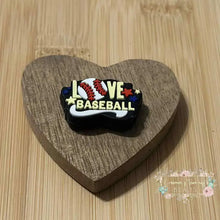 Load image into Gallery viewer, Love &amp; Baseball Silicone Focal Bead Focal Beads
