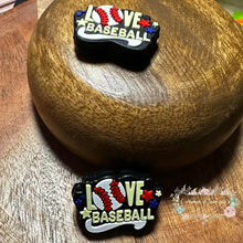 Load image into Gallery viewer, Baseball &amp; Love Silicone Focal Bead Beads
