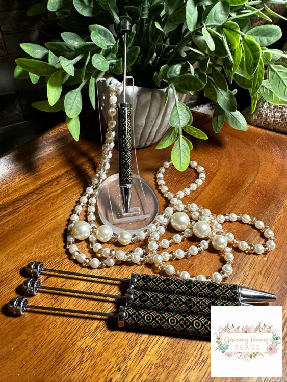 Love Beadable Pen - Black & Green