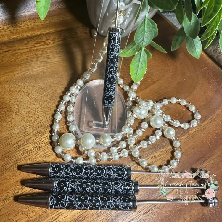 Love Beadable Pen - Black & White # 2