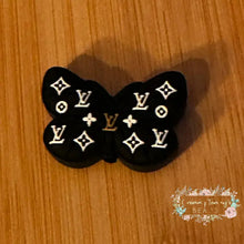 Load image into Gallery viewer, Love Black Butterfly Silicone Focal Bead Silicone Focal Bead
