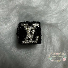 Load image into Gallery viewer, Love Black Square Rhinestone Bead
