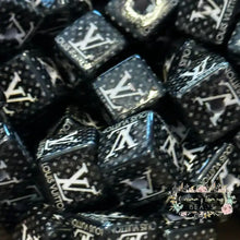 Load image into Gallery viewer, Love Black &amp; White High Quality Square Acrylic Beads 5-Count Acrylic Beads
