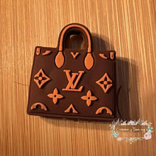 Load image into Gallery viewer, LoVe Brown Purse Silicone Focal Bead Focal Beads
