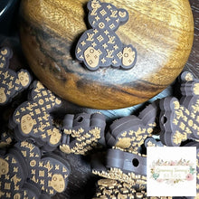 Load image into Gallery viewer, Love Brown Teddy Bear Silicone Focal Bead
