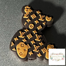 Load image into Gallery viewer, LoVe Brown Teddy Bear Silicone Focal Bead Silicone Focal Bead

