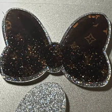 Load image into Gallery viewer, LoVe Glittery Bow Flatback Glitter Flatback
