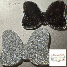 Load image into Gallery viewer, LoVe Glittery Bow Flatback Glitter Flatback
