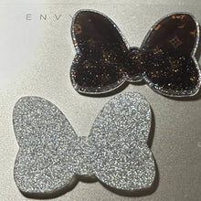 Load image into Gallery viewer, LoVe Glittery Bow Flatback Glitter Flatback
