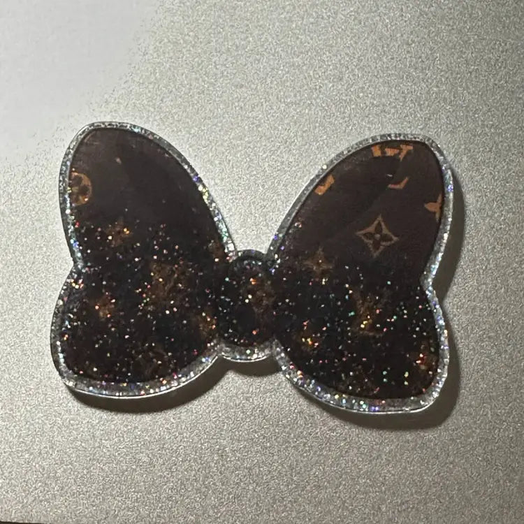 LoVe Glittery Bow Flatback Glitter Flatback