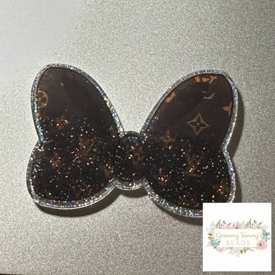 LoVe Glittery Bow Flatback Glitter Flatback