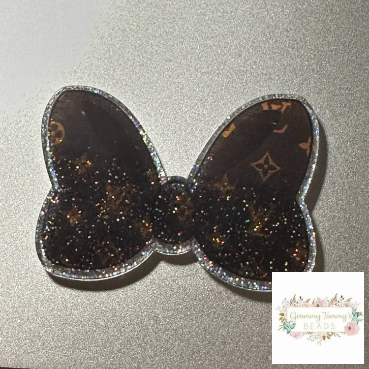 LoVe Glittery Bow Flatback Glitter Flatback