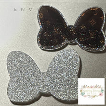 Load image into Gallery viewer, LoVe Glittery Bow Flatback Glitter Flatback
