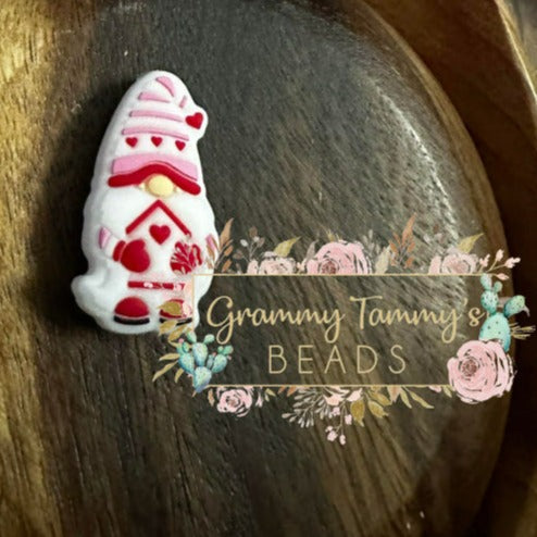 Love Gnome White Silicone Focal Bead Beads