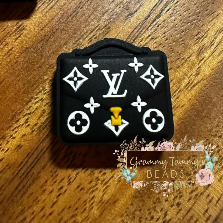 Love New Black Purse Silicone Focal Bead