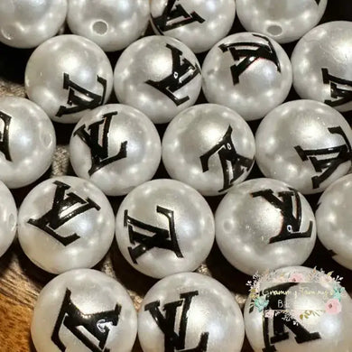 Love Pearl White 16mm Acrylic Beads 5 Count 16mm Acrylic Beads