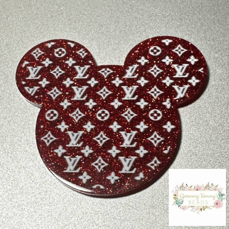 Love Red Mouse Glitter Flatback Flatback