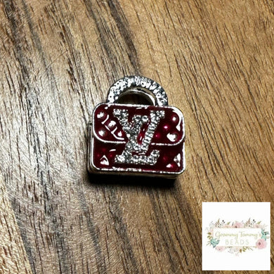 LoVe Rhinestone Metal Purse - Red Metal Rhinestone Purse