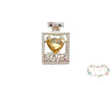 Load image into Gallery viewer, Love Rhinestone Diamond Crystal Heart Metal Perfumed Shape Beads Gold Rhinestone Perfume Bead
