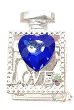 Load image into Gallery viewer, Love Rhinestone Diamond Crystal Heart Metal Perfumed Shape Beads Navy Blue Rhinestone Perfume Bead
