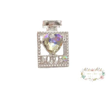 Load image into Gallery viewer, Love Rhinestone Diamond Crystal Heart Metal Perfumed Shape Beads Silver Diamond Rhinestone Perfume Bead
