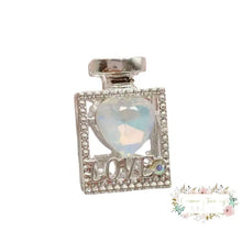 Load image into Gallery viewer, Love Rhinestone Diamond Crystal Heart Metal Perfumed Shape Beads White Rhinestone Perfume Bead

