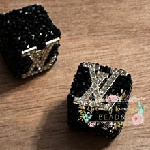 Load image into Gallery viewer, Love Rhinestone Square Bead Black &amp; Silver Designs
