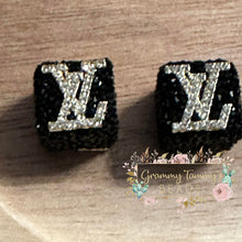 Load image into Gallery viewer, Love Rhinestone Square Bead Black &amp; Silver Designs
