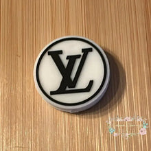 Load image into Gallery viewer, Love Round - White and Black Silicone Focal Bead Focal Beads
