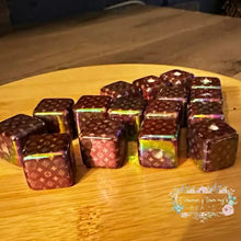 Load image into Gallery viewer, Love Square Acrylic Beads - Brown - 5- Count 16mm Square Designer Inspired Beads
