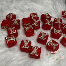 Load image into Gallery viewer, Love Square Red Rhinestone Bead
