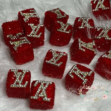 Load image into Gallery viewer, Love Square Red Rhinestone Bead
