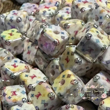 Load image into Gallery viewer, Love Square White Beads - 5 Count Square Acrylic Bead
