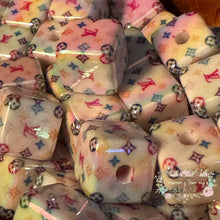 Load image into Gallery viewer, Love Square White Beads - 5 Count Square Acrylic Bead
