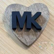 Load image into Gallery viewer, MiKe Black Letters - Silicone Focal Bead Silicone Focal Book
