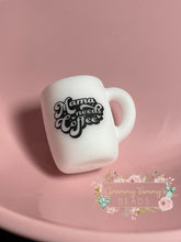 Load image into Gallery viewer, Mama Needs Coffee Cup Silicone Focal Bead
