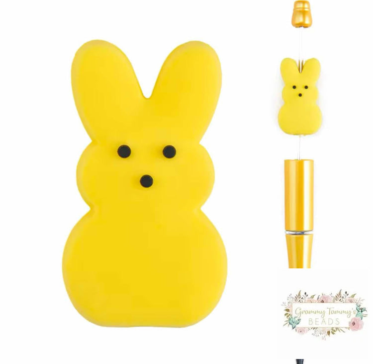 Marshmallow Bunny - Yellow Silicone Focal Bead