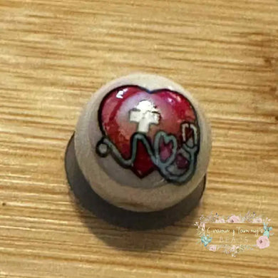 Medical 16mm - Large Heart Shiny Acrylic Bead - 5 Count 16mm Acrylic Beads