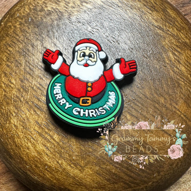 Merry Christmas Santa Claus Silicone Focal Beads