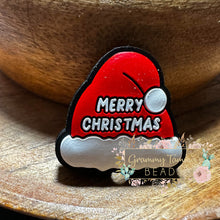 Load image into Gallery viewer, Merry Christmas Santa Hat Silicone Focal Bead Beads
