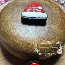 Load image into Gallery viewer, Merry Christmas Santa Hat Silicone Focal Bead Beads
