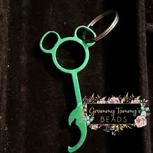 Load image into Gallery viewer, Mickey Mouse Inspired Bottle Opener Keychains - Multiple Colors Available Green Keychain
