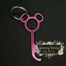 Load image into Gallery viewer, Mickey Mouse Inspired Bottle Opener Keychains - Multiple Colors Available Pink Keychain
