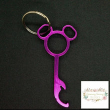 Load image into Gallery viewer, Mickey Mouse Inspired Bottle Opener Keychains - Multiple Colors Available Dark Pink Keychain
