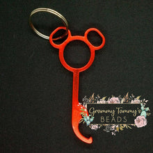 Load image into Gallery viewer, Mickey Mouse Inspired Bottle Opener Keychains - Multiple Colors Available Red Keychain
