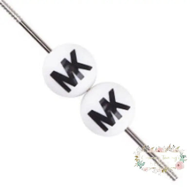 Mike 15Mm Round B&W Silicone Beads - 1 Bead