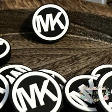 Load image into Gallery viewer, Mike Black &amp; White Round Silicone Focal Bead Silicone Focal Bead
