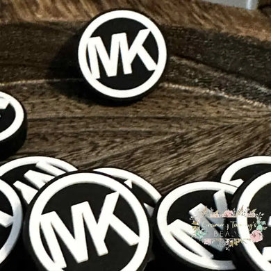 Mike Black & White Round Silicone Focal Bead Silicone Focal Bead